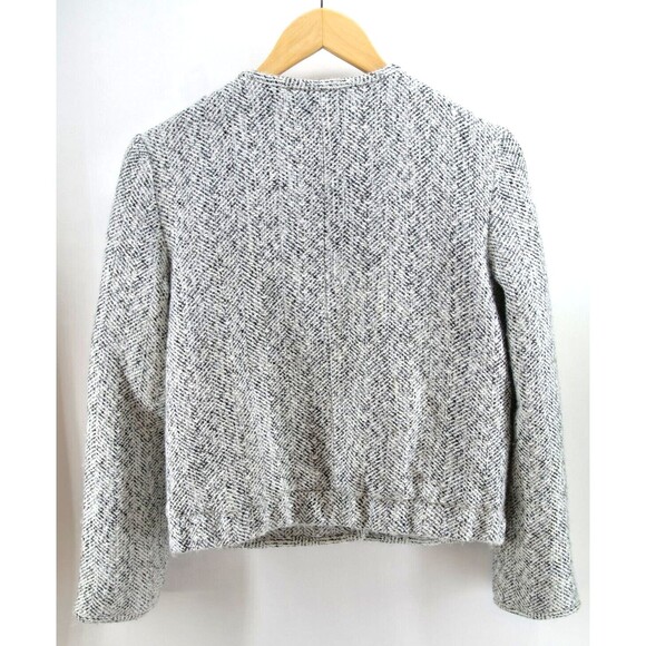 DEREK LAM Collective Blazer Womens 40 Gray Tweed Jacket Wool Blend - Picture 8 of 10